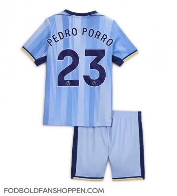 Tottenham Hotspur Pedro Porro #23 Udebanetrøje Børn 2024-25 Kortærmet (+ Korte bukser)